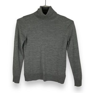 Tahari Sweater Merino Wool Womens  Turtleneck Grey Knit Size‎ M